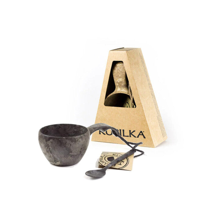 Kupilka šalica sa žličicom, 210 ml, crna