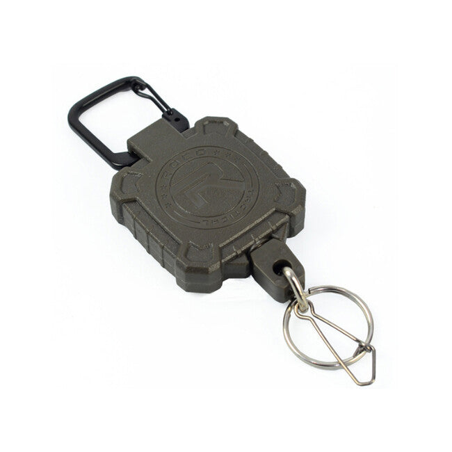 Leguon Keyhex karabiner na ključeve s čeličnim užetom, maslinasto zeleni