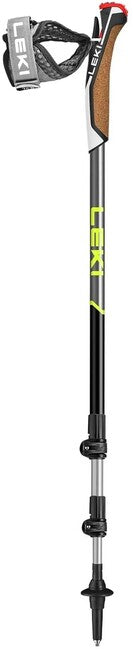 LEKI Traveller Alu Nordic Walking štapovi, crn-srebrnosiv-neonski žut, 90 - 130 cm