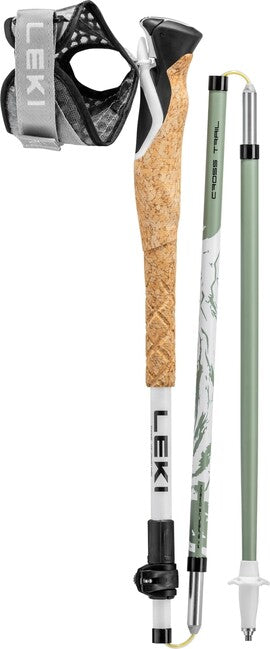 LEKI Cross Trail FX Superlite treking palice, bijela-envy zelena-crna, 110 - 130 cm