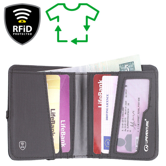 Lifeventure RFiD Compact Wallet novčanik Recycled, sivi