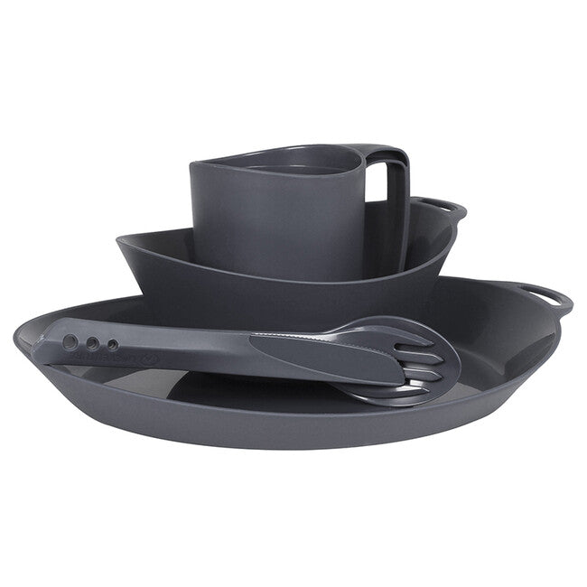 Lifeventure Ellipse plastični set za jelo 4 kom, grafit