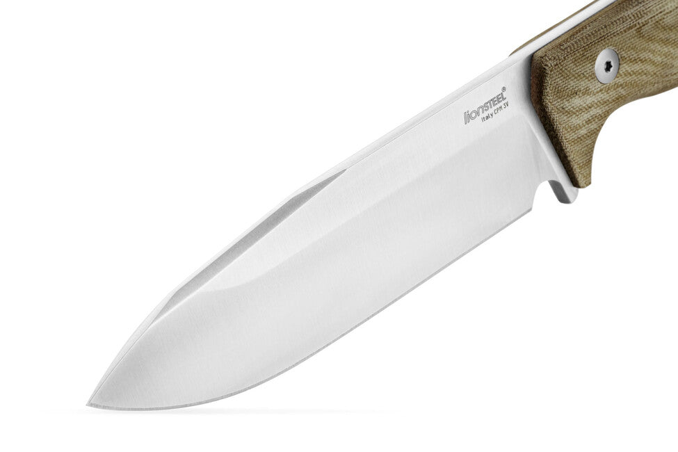 Lionsteel T6 dugačak bodež s ručkom od micarte CVG CPM 3V, green canvas