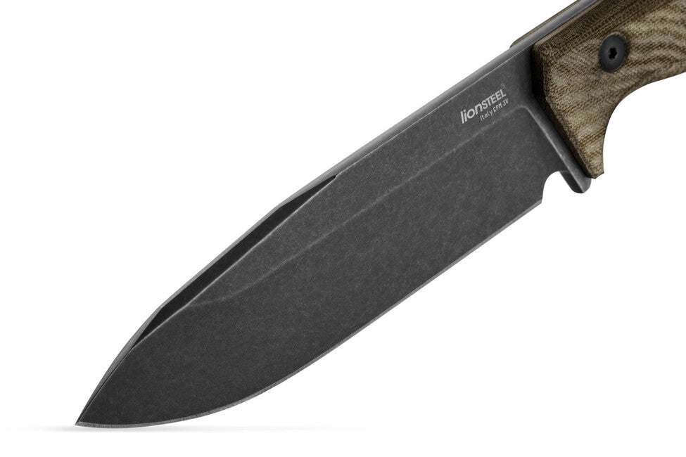 Lionsteel T6B dugačak bodež s ručkom od micarte CVG CPM 3V, old black