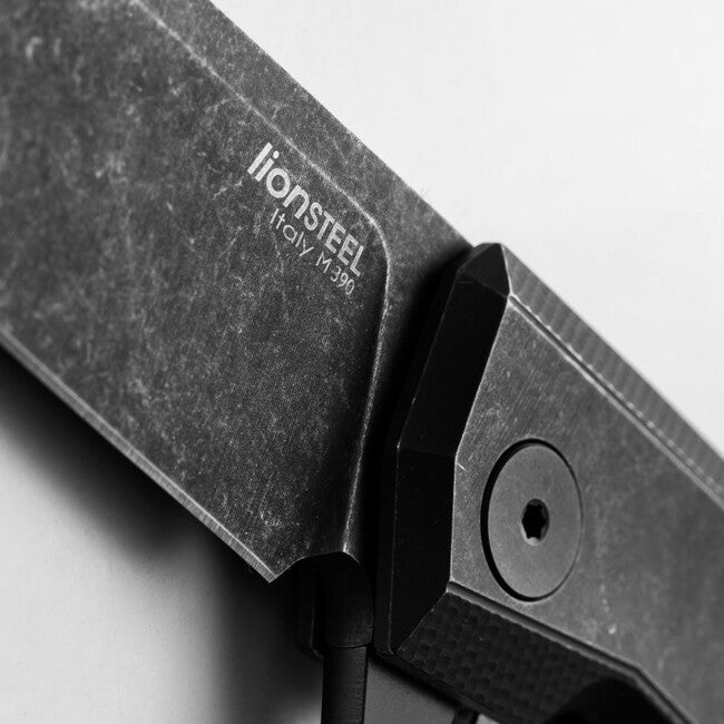 Lionsteel Myto MT01B hi-tech EDC sklopivi nož oštrica M390 s klipom na remen je celocrni oštricom čelika BW, crni