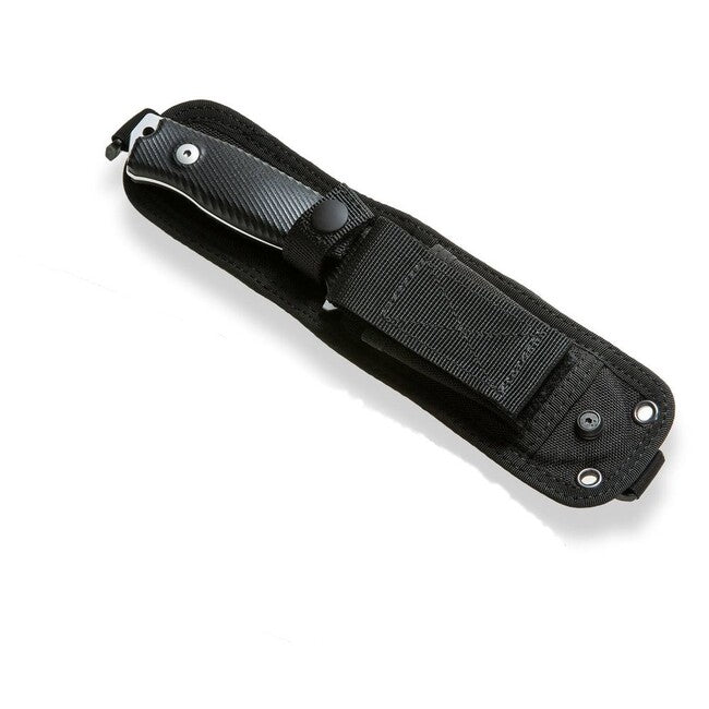 Lionsteel M5B bodež G10 Veliki za avanturiste, izveden s crnom oštricom, crna oštrica, uključujući kožnu futrolu