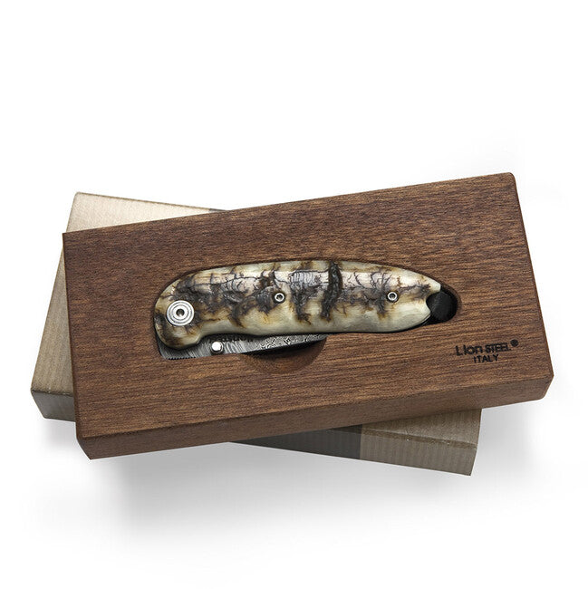 Lionsteel M8210D džepni nož s oštricom od damaščanskog čelika MN