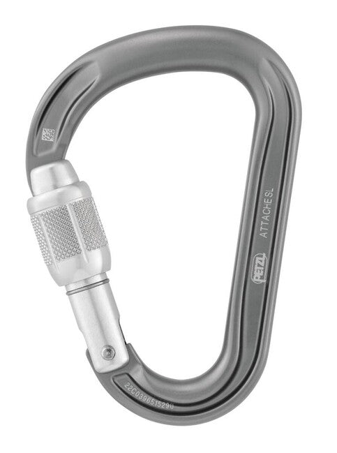 Petzl ATTACHE SCREW LOCK HMS karabiner sa zaključavanjem, sivi
