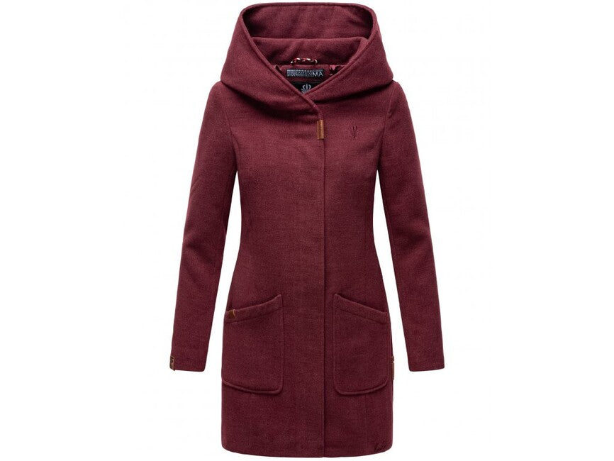 Marikoo MAIKOO ženski zimski kaput s kapuljačom, Dark red