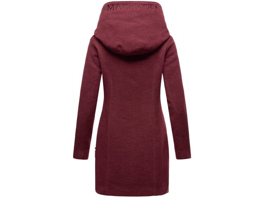 Marikoo MAIKOO ženski zimski kaput s kapuljačom, Dark red