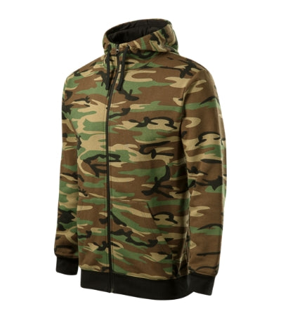 Malfini Camo Zipper pulover 300 g/m², camouflage brown