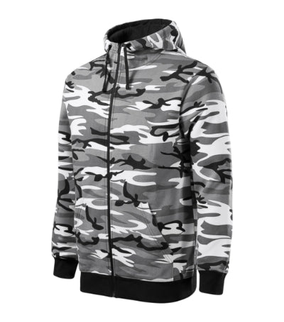 Malfini Camo zipper pulover 300 g/m², camouflage gray