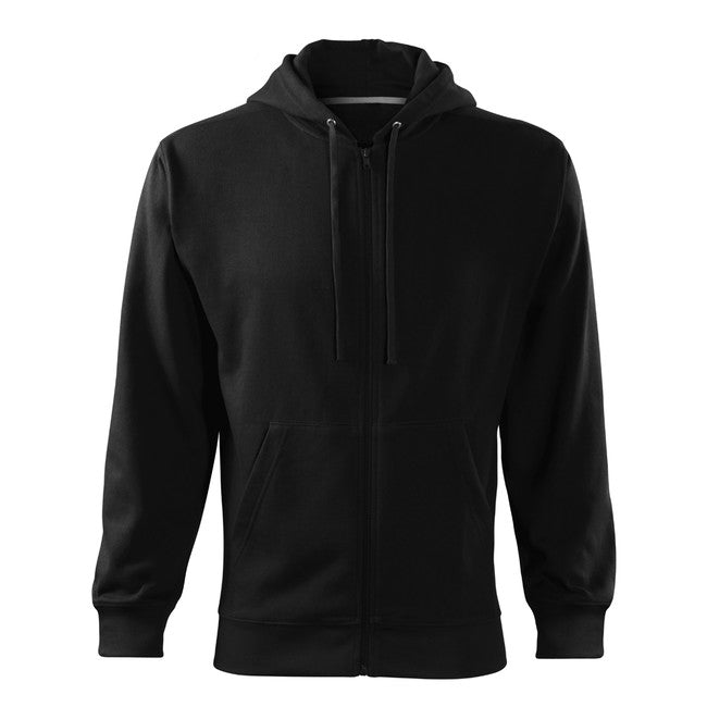 Malfini Trendy Zipper pulover 300g/m2, crni