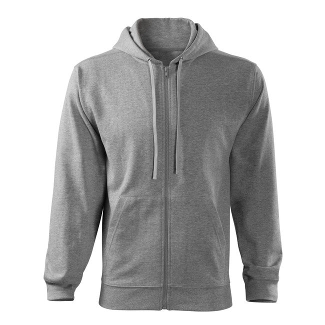 Malfini Trendy Zipper pulover 300g/m2, sivi