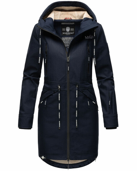 Marikoo Racquelle softshell jakna ženska s kapuljačom, navy
