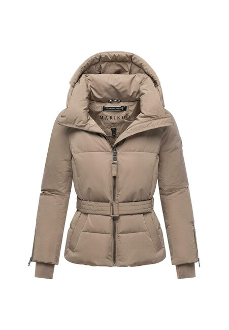 Marikoo Aleyna16 zimska jakna ženska s kapuljačom, taupe grey