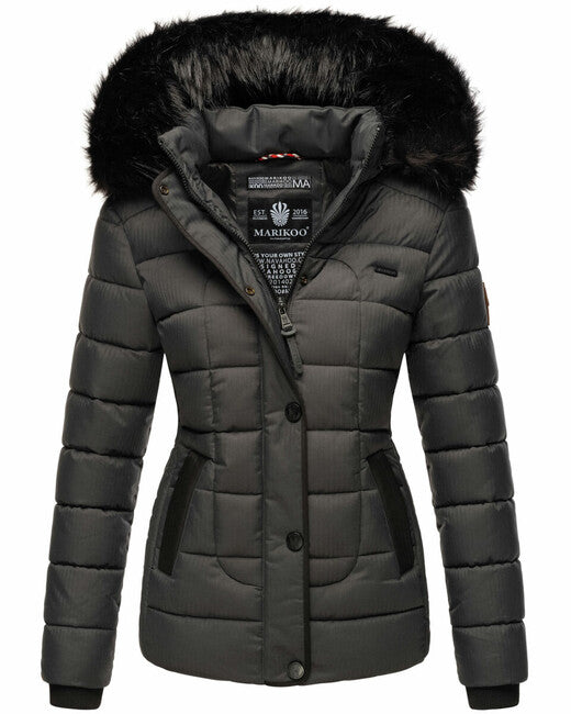 Marikoo Unique ženska zimska jakna s kapuljačom, Anthracite