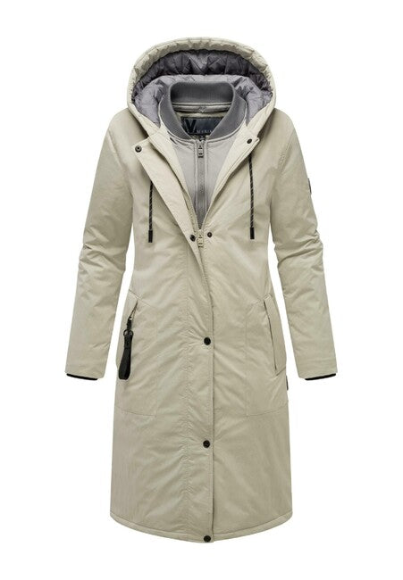 Marikoo Ledalaa parka zimska ženska s kapuljačom, pebble grey