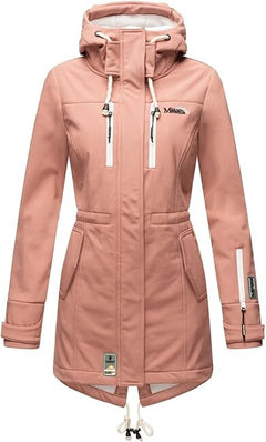 Marikoo Zimtzicke ženska softshell jakna zimska s kapuljačom, terakota