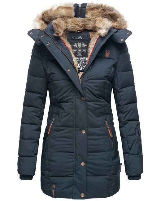 Marikoo LIEBLINGS JACKE ženska zimska jakna s kapuljačom, Navy