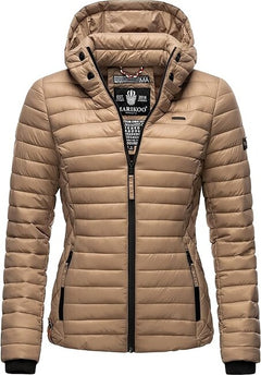 Marikoo Samtpfote ženska prijelazna jakna s kapuljačom, Taupe grey