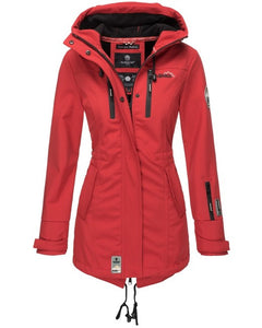 Marikoo ZIMTZICKE ženska softshell jakna zimska s kapuljačom, crvena
