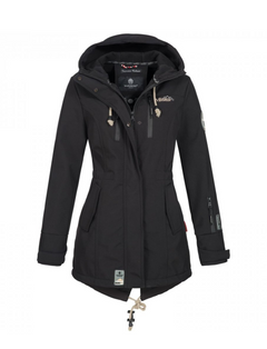 Marikoo ZIMTZICKE ženska softshell jakna zimska s kapuljačom, crna