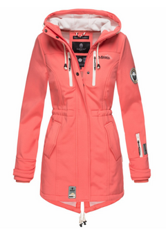 Marikoo ZIMTZICKE ženska softshell jakna zimska s kapuljačom, Coral