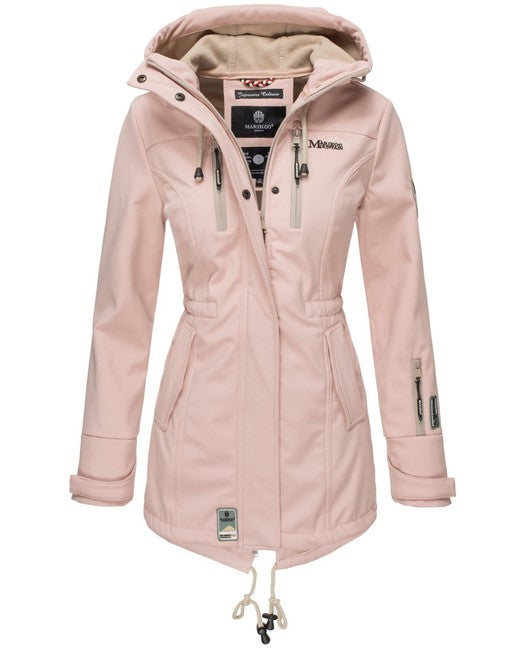 Marikoo ZIMTZICKE ženska softshell jakna zimska s kapuljačom, ružičasta