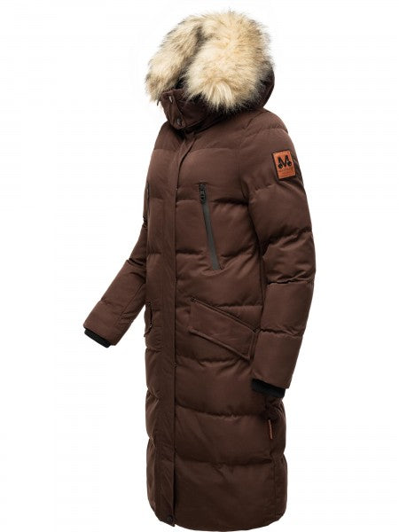 Marikoo Schneesternchen ženska zimska jakna s kapuljačom, Dark choco