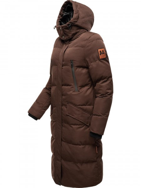 Marikoo Schneesternchen ženska zimska jakna s kapuljačom, Dark choco