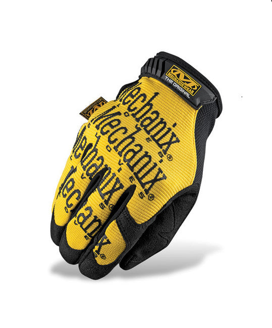 Mechanix Original rukavice, žute s crnim natpisom