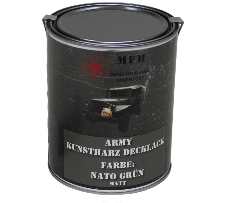MFH army kanister boja, NATO zelena mat, 1 litar