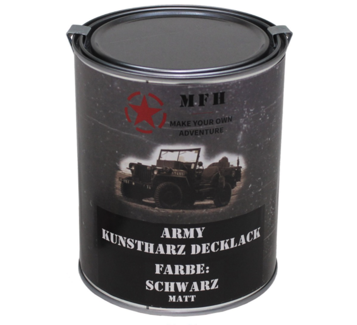 MFH army kanister boja, crna mat, 1 litar