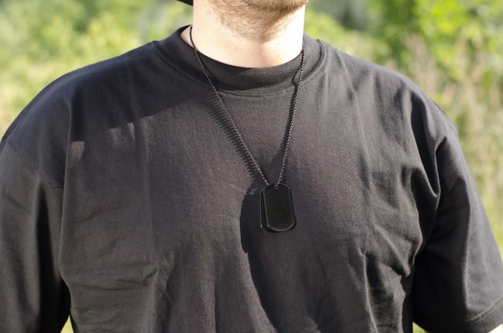 MFH Dog-Tags ID pločice s lančićem, crne