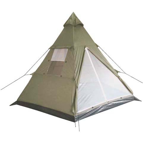 MFH Indian šator Teepee za 3 osobe, maslinasto zelen, 290x270x225 cm