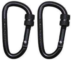 MFH karabiner s osiguračem, crni, 60x6mm, 2 kom