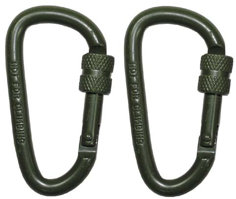 MFH karabiner s osiguračem, maslinasto zeleni, 60x6mm, 2 kom