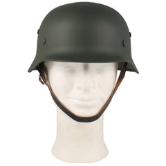 MFH WW II metalna kaciga s kožnom oblogom, OD green