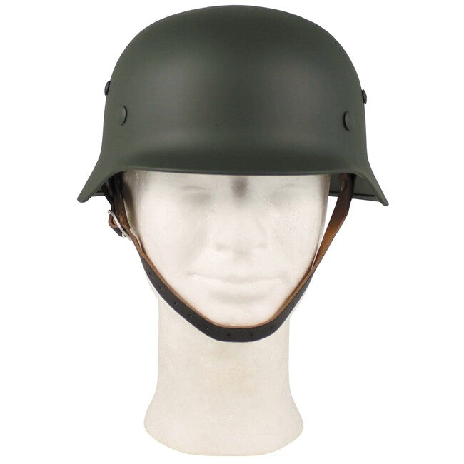 MFH WW II metalna kaciga s kožnom oblogom, OD green