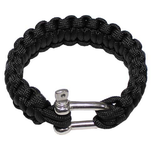 MFH paracord narukvica, crna, metalna kopča