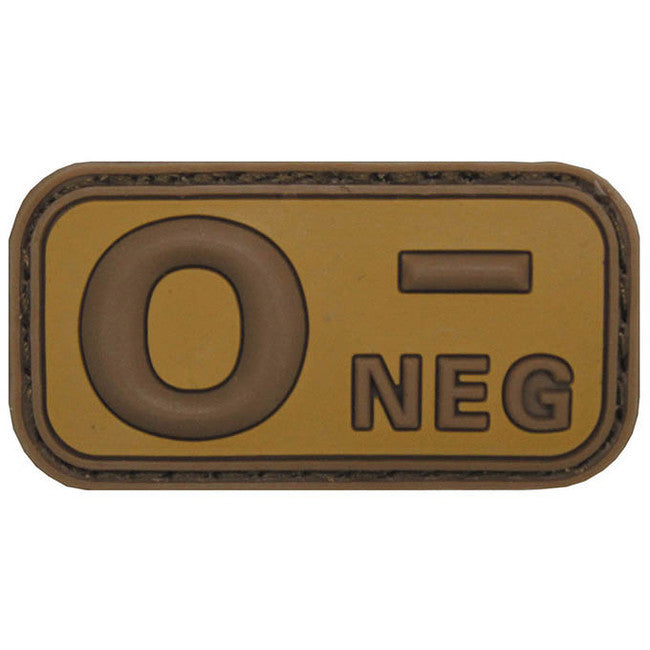 MFH našivak krvna grupa 0 negative 3D khaki 5x2,5cm
