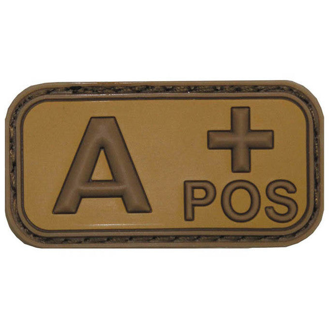 MFH našivak 3D krvna grupa A positive, khaki, 5x2,5cm