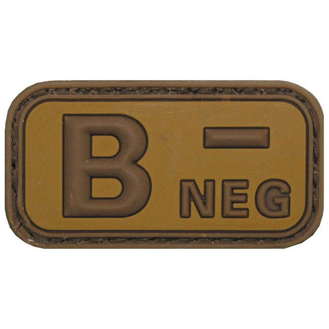 MFH našivak 3D krvna grupa B negative, khaki 5x2,5cm