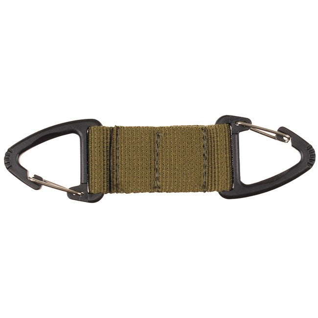MFH karabiner dvostrani s osiguračem, maslinasto zelen