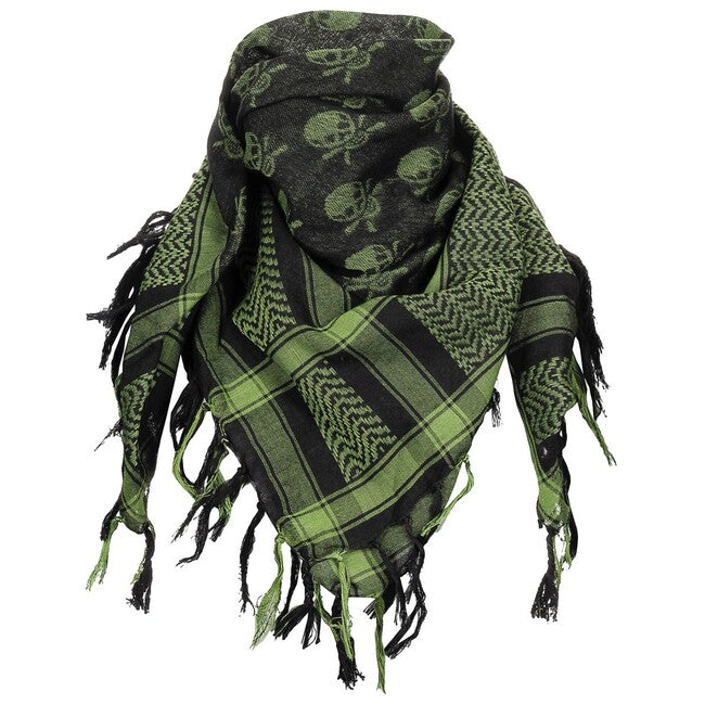 MFH Shemagh bandana, zeleno-crna, s lubanjom