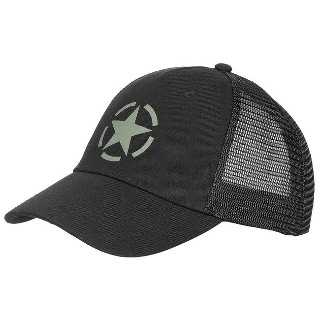 MFH Trucker Cap kapa sa šiltom, podesiva veličina, crna