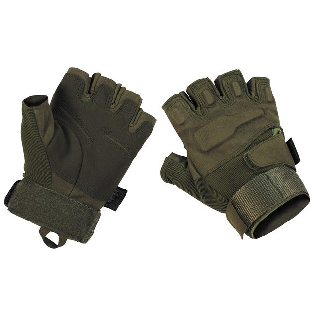 MFH Tactical rukavice bez prstiju 1/2, maslinasto zelene