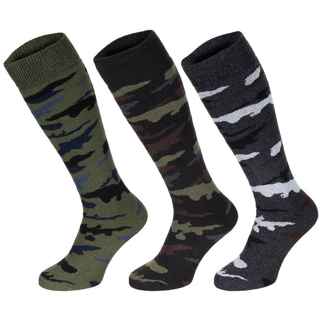 MFH duge zimske čarape, "Esercito" kamuflažne, 3-pack