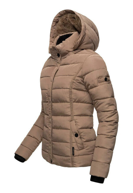 Navahoo Miamor ženska zimska jakna s kapuljačom, Taupe grey